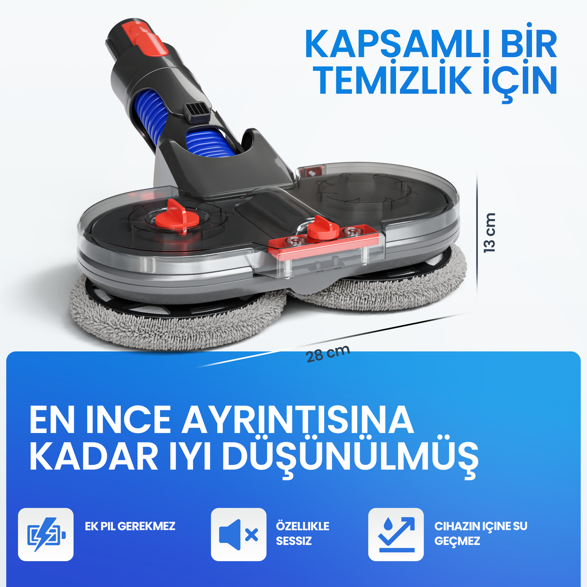 Dyson için uygun elektrikli paspas aparatı (4 paspas pedi dahil)