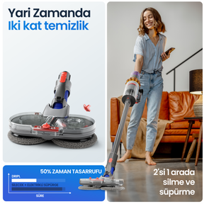 Dyson için uygun elektrikli paspas aparatı (4 paspas pedi dahil)